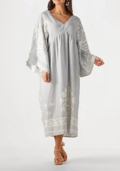 lichtgrijze greek archaic kori maxi jurk 430582