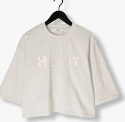 lichtgrijze haute l'amitié top hlt ss logo sweat