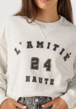 lichtgrijze haute l'amitié trui college curve sweat