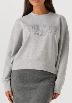 lichtgrijze mos mosh sweater mmrenzi o-ls sweatshirt