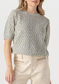 lichtgrijze mos mosh t-shirt mmkarin marisol ss linen knit