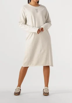 lichtgrijze penn & ink midi jurk dress print