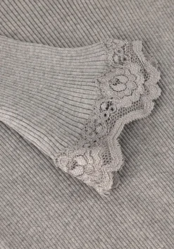 lichtgrijze rosemunde top babette silk t-shirt lace