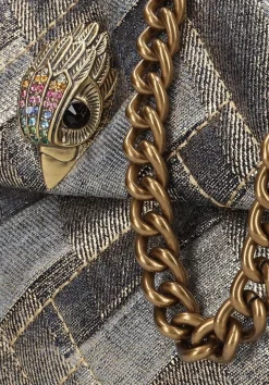 metallic kurt geiger london schoudertas mini kensington soft bag