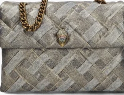 metallic kurt geiger london schoudertas large kensington soft