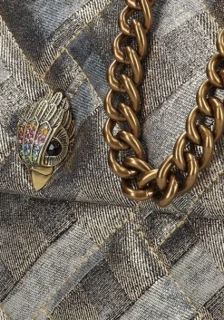 metallic kurt geiger london schoudertas large kensington soft