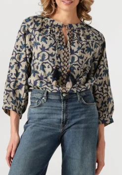 multi summum blouses 3/4 sleeve top block print