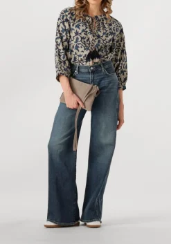 multi summum blouses 3/4 sleeve top block print