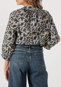 multi summum blouses 3/4 sleeve top block print