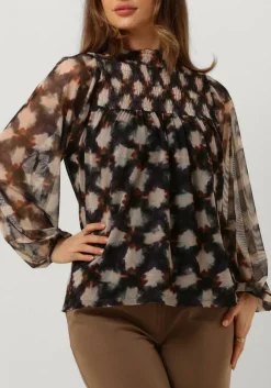 multi summum blouses jersey smocked top blurred star print