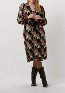 multi summum midi jurk dress abstract peacock