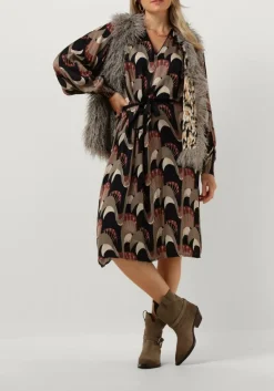 multi summum midi jurk dress abstract peacock