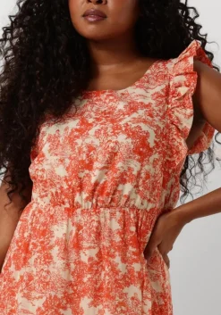 oranje amaya amsterdam midi jurk delia