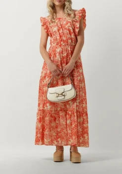 oranje amaya amsterdam midi jurk delia