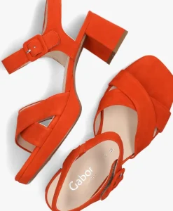 oranje gabor sandalen met hak 953