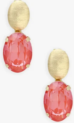 oranje lott. gioielli oorbellen oval strass pendant m