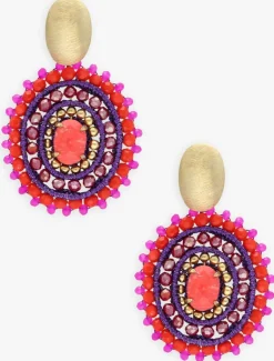 oranje lott. gioielli oorbellen filled oval 3 rings w/ stone m