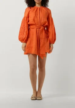 oranje scarlett poppies mini jurk sunshine babe short