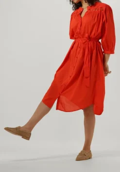 oranje summum midi jurk dress cotton voile