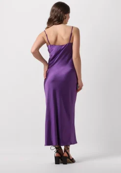 paarse notre-v maxi jurk satin strap dress