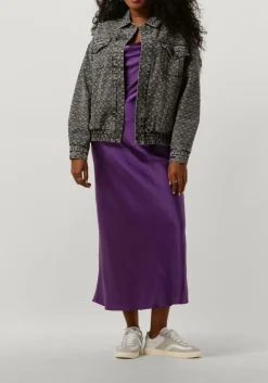 paarse notre-v maxi jurk satin strap dress