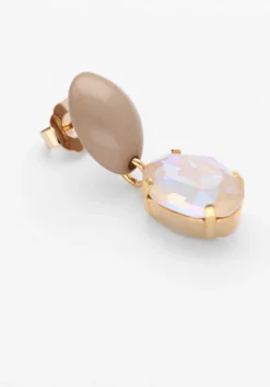 roségouden lott. gioielli sieraad ce sw oval with oval strass pendant m