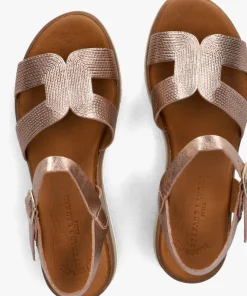 roségouden stefano lauran sandalen met hak met koord sandaal