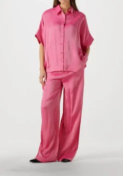 roze alix the label pantalon ladies woven shine wide leg pants