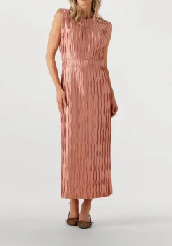 roze dante6 midi jurk lexis plisse maxi dress