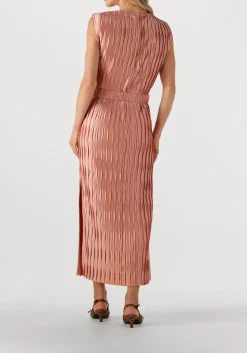 roze dante6 midi jurk lexis plisse maxi dress