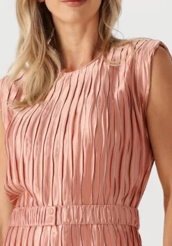 roze dante6 midi jurk lexis plisse maxi dress