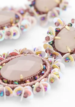 roze lott. gioielli oorbellen pendant earring double w/ sequins l