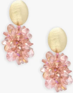 roze lott. gioielli oorbellen thick oval crystal sequins