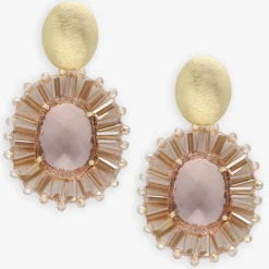 roze lott. gioielli sieraad oval flat beads with stone s