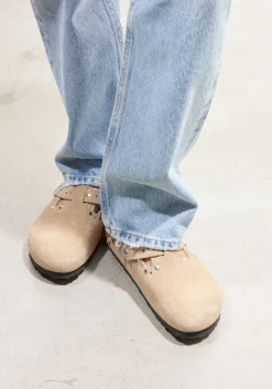 taupe birkenstock instappers boston rivet