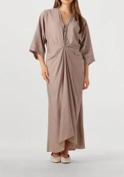 taupe co'couture maxi jurk heracc knot dress