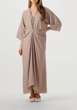 taupe co'couture maxi jurk heracc knot dress