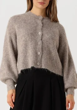 taupe co'couture vest coralee rib cardigan