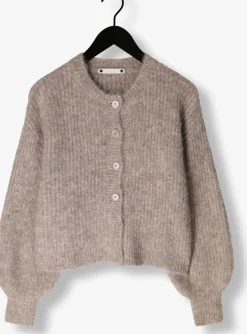 taupe co'couture vest coralee rib cardigan