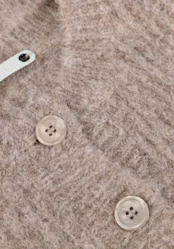 taupe co'couture vest coralee rib cardigan