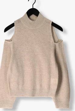 taupe dante6 trui aviel open shoulder sweater