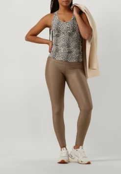 taupe deblon sports legging clara shine leggings high waistband