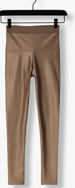 taupe deblon sports legging clara shine leggings high waistband