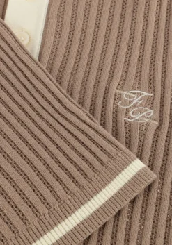 taupe filling pieces polo fine knit polo