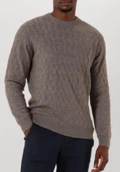 taupe gentiluomo trui round ls