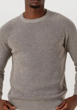 taupe gentiluomo trui round ls raglan