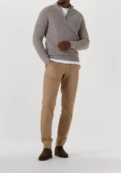 taupe gentiluomo trui turtle zip