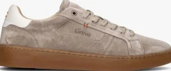 taupe greve lage sneakers wave