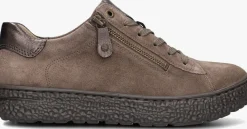 taupe hartjes sneakers combi met hiel suede h ls sneaker