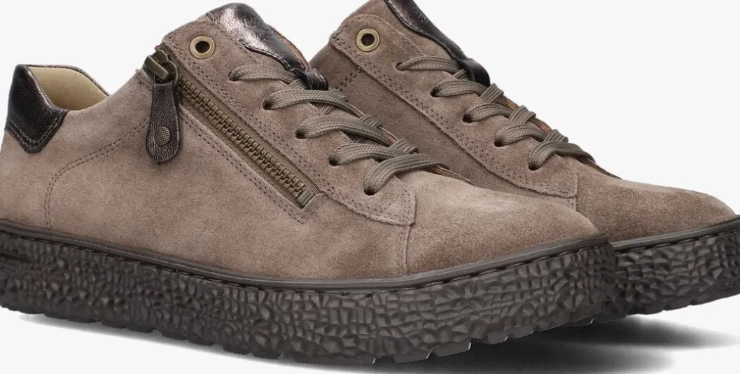 taupe hartjes sneakers combi met hiel suede h ls sneaker